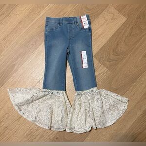 Wonder Nation Denim and Lace Flare Jeans